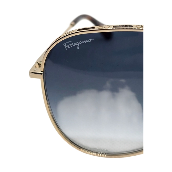 Salvatore Ferragamo Gold Frame Blue Lens Sunglasses main image 7